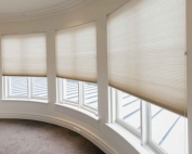 cellular honeycomb blinds 17 in a building